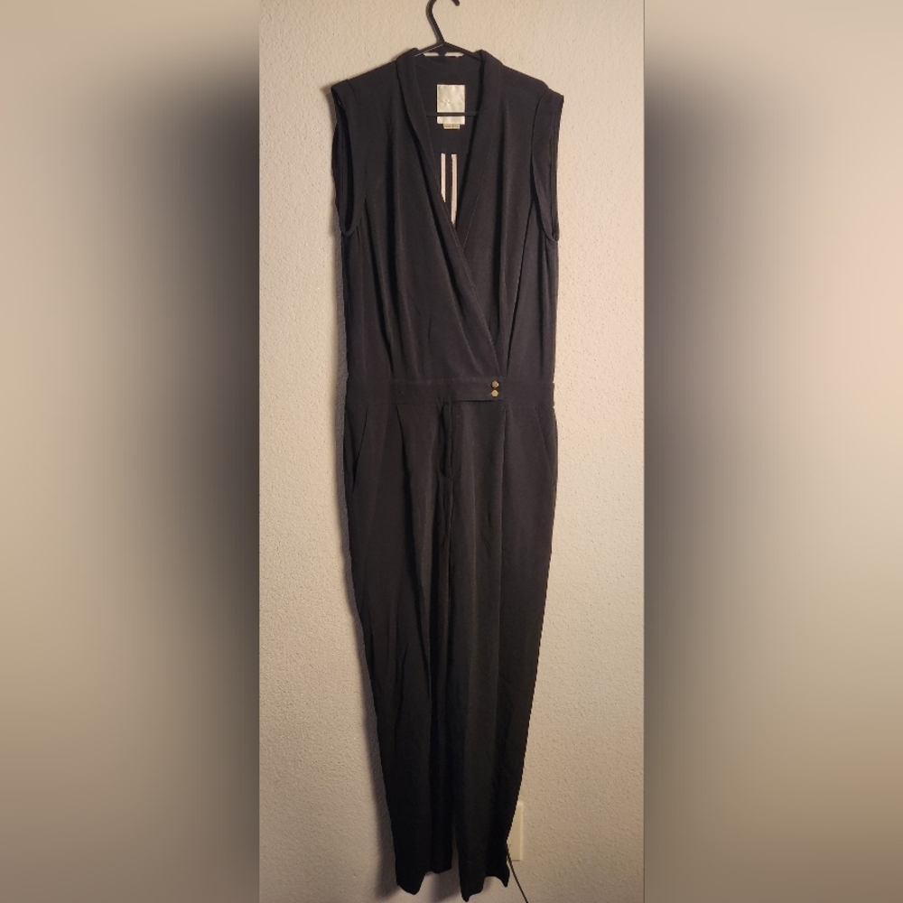 Anthropologie Elevenses Women’s Chanteuse Sleeveless V-Neck Jumpsuit size 6
